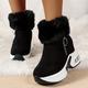 Women's Platform Short Boots, Comfortable Side Zipper Ankle Boots, Stylish Plush Lined Boots