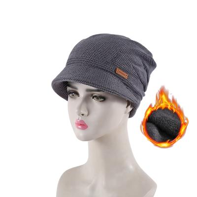 TEMU Fashion Versatile Winter Pile Pile Hat Women's Outdoor Warm Pullover Hat Wide Brim Face Small Ear Protection Hat Christmas Gift Image