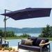 FLAME&SHADE 9Ã—9FT Square Cantilever Umbrella For Your Outdoor Space â€“ 240g Solution-Dyed Fabric Aluminum Frame and Innovative 360Â° Rotation System Navy Blue