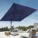 FLAME&SHADE 10*10FT Square Cantilever Umbrella For Your Outdoor Space â€“ Solution-Dyed Fabric Aluminum Frame and Innovative 360Â° Rotation System Navy Blue