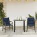 3 Piece Bistro Set with Cushions Gray Poly Rattan