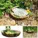 Pretxorve Bird Baths for Outdoors Leaf Water Baths with Resin Hedgehog Decorations Birdbaths Bird Feeder Bowl for Garden Outdoor Yard Decor Multicolor