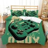 3PCS Gamer Duvet Cover Set Full Bed in a Bag Gaming Duvet Cover Set with Corner Ties and Zipper Closure Cute Duvet Cover Set for Kids Boys and Girls