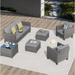 Vcatnet 6 Pieces Outdoor Patio Furniture Sectional Sofa All-weather Conversation Set with Coffee Table for Garden Poolside Dark gray