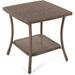 Outdoor Garden Furniture End Table Dark Brown