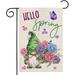 Jbralid Hello Spring Garden Flag for Outside 12x18 Double Sided Gnome with Hydrangeas Flowers Small Yard Flag Spring Summer Seasonal Decors for Outdoor