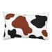 EasygdpBrown Black Cow Polyester Fiber Double-Sided Pillowcase Super Soft Comfortable And Luxurious Pillowcase Not Easy To Break Or Deform- 16 X24