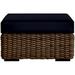 Indoor Outdoor Single Foam Ottoman Cushion (19 x 15 x 4 Navy Blue)