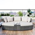 Direct Wicker 6-Piece Patio Wicker Conversation Set Sectional sofa with Coffee Table