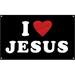 3x5 Feet I Love Jesus Easter Day Flag - I Heart Jesus Home Garden Decor Flag - Religious Banner for Outdoor Indoor Decorations - Faith-Based Tapestry Gift for Christian Events and Church Display