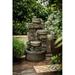 Water 3 Tiered Bowls Floor Stacked Stone Waterfall Fountain for Outdoor Patio Garden Backyard Decking DÃ©cor. 28 Inch Tall
