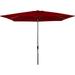 WANLINDZ 8x11ft Rectangular Patio Market Umbrella w/Rust-Resistant Frame Hand Crank Fade-Resistant 210G Polyester Fabric and Wind Vent Brick Red