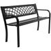 Patio Garden Bench Loveseats Park Yard Furniture Decor Cast Iron Frame Black (Black Steel W/PVC Mesh Pattern)