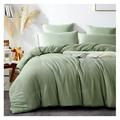 WTYCB Sage Green Duvet Cover California King Size 3 Pieces Soft Microfiber Light Green Bedding Duvet Cover Minimalist Solid Aesthetic Comforter Cover with Zipper Ties Gift for Women Men