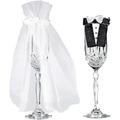 Bride And Groom Fabric Stemware Set - 9.5 X 6.5 (1 Pc) - Perfect For Wedding Toasts & Memorable Keepsakes