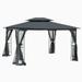 mteryoing 10 x13 Outdoor Patio Gazebo Party Tent Shelter With Metal Frame Double Roof Mosquito Net Universal Outdoor Tent Shelter For Patio Garden Backyard Lawn