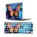 CatXQ Colored Butterfly Design Case for 15 inch Surface Laptop 5/4/3 (1872/1873/1953/1979) with Keyboard Cover - H