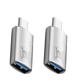 Kebiory Type-C to Music 3.0 Flash Drive Adapter Connector For Smart Phone & Tablet (Silver 2 Pack)