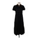 Crown & Ivy Casual Dress - Midi Collared Short sleeves: Black Print Dresses - Women's Size Small