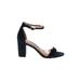 INC International Concepts Heels: Black Solid Shoes - Women's Size 8 1/2 - Open Toe