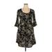 Bella Flore Casual Dress: Black Baroque Print Dresses - Women's Size X-Large