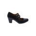 Sofft Heels: Slip-on Chunky Heel Work Black Print Shoes - Women's Size 8 - Round Toe