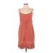 Feather Bone by Anthropologie Casual Dress - Mini Scoop Neck Sleeveless: Orange Print Dresses - Women's Size X-Small