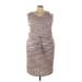 Lane Bryant Casual Dress - Sheath Scoop Neck Sleeveless: Gray Marled Dresses - Women's Size 22 Plus