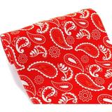 Red Paisley Bandana DBP Fabric - Double Brushed Polyester 4 Way Stretch - 1/2 Yard