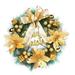 Ttybhh Memorial Pendant Wreath Promotion Christmas Decoration Wreath for Front Door Wall Hanging Ornament for Xmas Party Indoors and Outdoors Home Decor Clearance! Gold