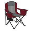 HEQUSIGNS Oversized Folding Camping Chair Heavy Duty Lawn Chair with Cooler Bag Cup Holder Storage Pocket Collapsible Padded Outdoor Camping Chair Supports 400LBS(Red)