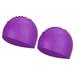 Uxcell Silicone Swim Cap Waterproof Swimming Hat Non-Slip Adult Swim Cap for Women and Men Purple 2 Pcs