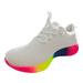 GHSOHS Womens Sneakers Plus Size Sports Shoes for Women Bowling Shoes Slip On Sneakers Spring New Large Rainbow Low Elastic Single Shoe Women s Thick Sole Lace Up Knitted Shoes Casual Shoes Size 38