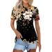 Susanny Women s Golf Polo Shirts UPF 50+ Quick Dry Ladies Floral Tenni Shirts Short Sleeve Athletic Collared Shirt Black S