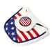 PU Leather Putter Cover Square Club Head Flag Embroidery Patterns Golf Accessories