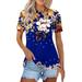 Susanny Women s Golf Polo Shirts UPF 50+ Quick Dry Ladies Floral Tenni Shirts Short Sleeve Athletic Collared Shirt Royal Blue 3XL