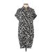 The Limited Casual Dress - Mini High Neck Short sleeves: Black Zebra Print Dresses - Women's Size Small