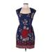 Alice + Olivia Casual Dress - Sheath: Blue Floral Dresses - Women's Size 6