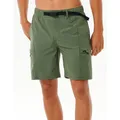 Ripcurl Men's Rip Curl Mens Boardwalk Buckled Volley Cargo Shorts - Green - Size: 35/34/32