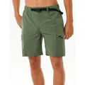 Ripcurl Men's Rip Curl Mens Boardwalk Buckled Volley Cargo Shorts - Green - Size: 33/32/32