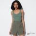 Women's 2-Way Stretch Ribbed Lace Tank Top | Green | XS | UNIQLO US