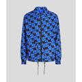 Karl Lagerfeld, Klj Monogram Reversible Jacket, Man, Blue Monogram Pattern / Black, Size: XL