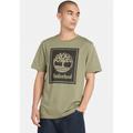 T-Shirt TIMBERLAND "STACK LOGO Short Sleeve Tee" Gr. XXL, earth, black Herren Shirts T-Shirts