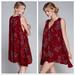 Free People Dresses | 326 Free People Red Wine Floral Tree Swing Tunic Dress Small Flaw | Color: Blue/Red | Size: S