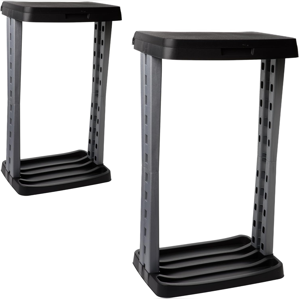 2 Stück Müllsackständer extra stabil Silber-grau bis 120 Liter 73 x 43 x 31 cm Image