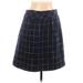 Maeve Casual A-Line Skirt Knee Length: Blue Grid Bottoms - Women's Size 10