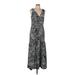 Anthropologie Casual Dress - A-Line V-Neck Sleeveless: Black Zebra Print Dresses - New - Women's Size 10