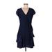 Ramy Brook Casual Dress - Wrap: Blue Dresses - Women's Size 10