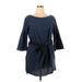 Halston Heritage Casual Dress - Mini: Blue Dresses - New - Women's Size X-Large