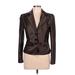 Nine West Blazer Jacket: Short Brown Print Jackets & Outerwear - Women's Size 10